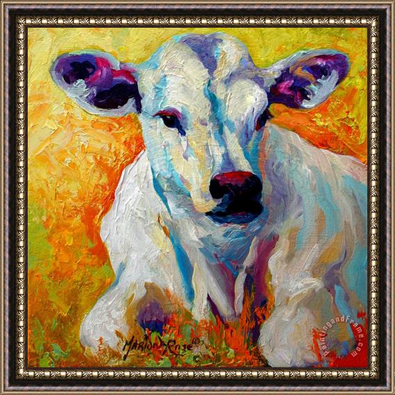 Marion Rose White Calf Framed Painting