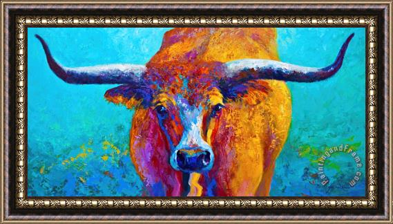 Marion Rose Widespread - Texas Longhorn Framed Print