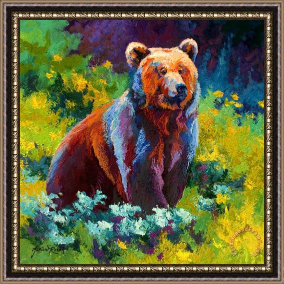 Marion Rose Wildflower Grizz Framed Painting
