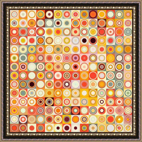 Mark Lawrence Circles And Squares 26. Modern Abstract Fine Art Framed Print