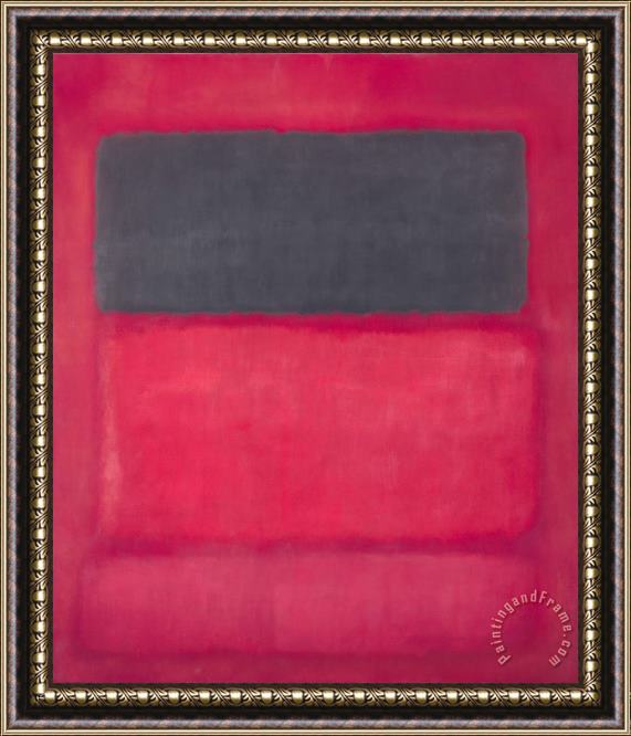 Mark Rothko Black Over Reds (black on Red) Framed Painting