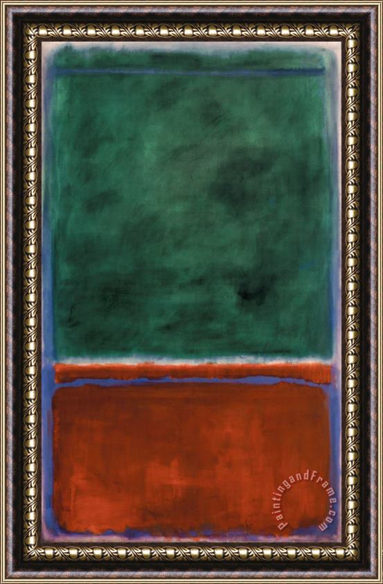 Mark Rothko Green And Maroon Framed Painting