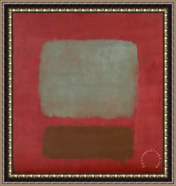 Mark Rothko No 37 No 19 Slate Blue And Brown on Plum 1958 Framed Painting