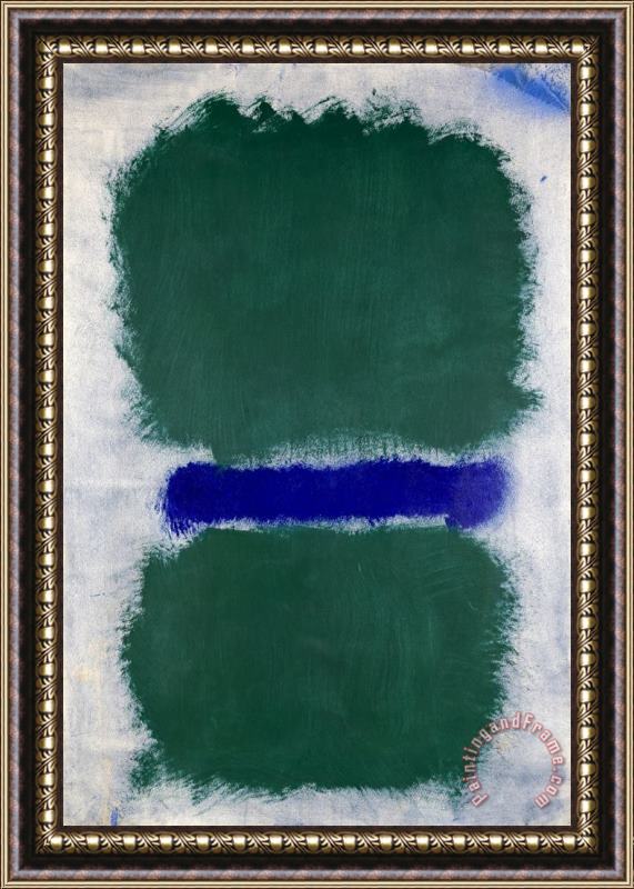 Mark Rothko Untitled (green Divided by Blue) Framed Painting
