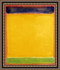Untitled Framed Prints - Untitled Blue Yellow Green on Red 1954 by Mark Rothko