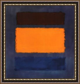 Untitled Framed Prints - Untitled Brown And Orange on Maroon by Mark Rothko