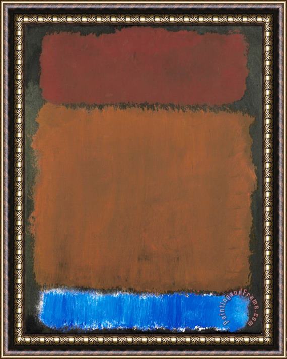 Mark Rothko Wine, Rust, Blue on Black, 1968 Framed Print