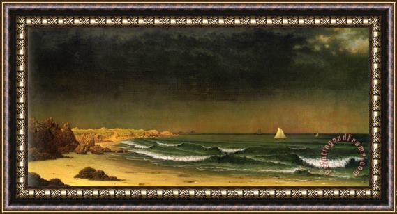 Martin Johnson Heade Approaching Storm, Beach Near Newport Framed Print