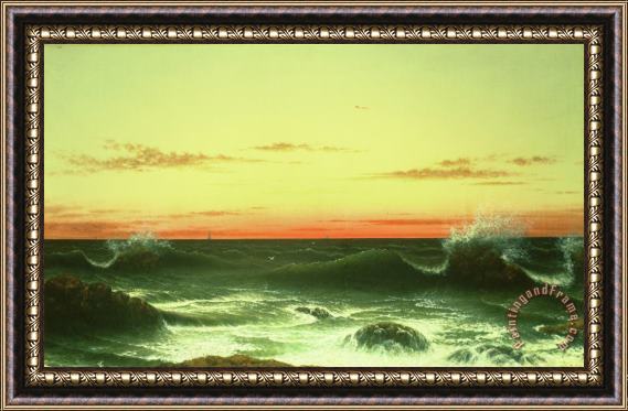Martin Johnson Heade Seascape Sunset 1861 Framed Print
