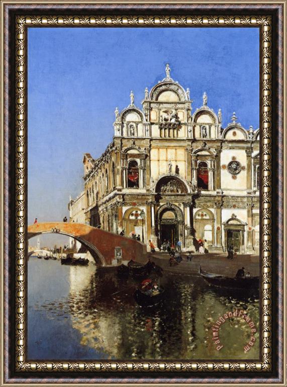 Martin Rico y Ortega Culoa Grandi Di San Marco And Camp San Giovanni E Paolo Venice Framed Print