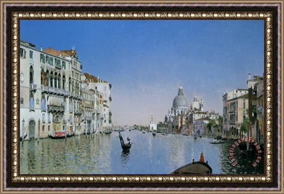Martin Rico y Ortega Gondola on The Grand Canal Framed Painting