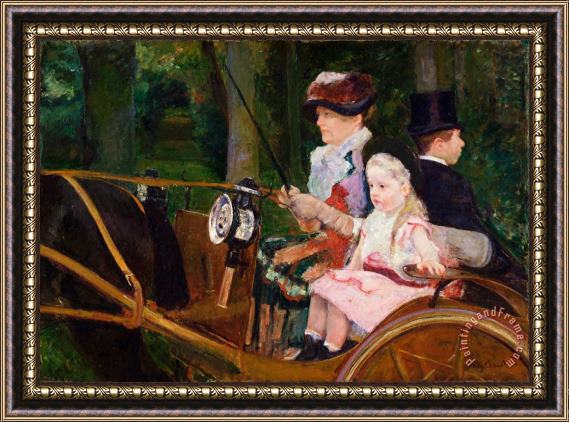 Mary Cassatt A Woman And a Girl Driving Framed Painting