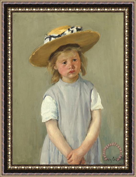 Mary Cassatt Child in a Straw Hat Framed Print