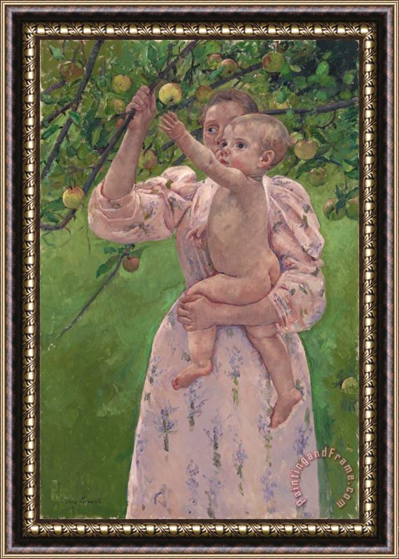 Mary Cassatt Child Picking a Fruit (enfant Cueillant Un Fruit) Framed Painting