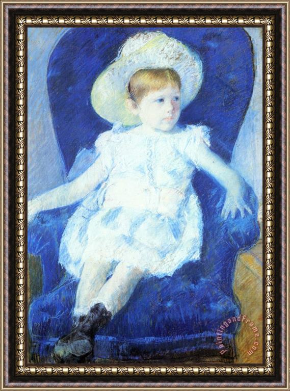 Mary Cassatt Elsie in a Blue Chair Framed Painting