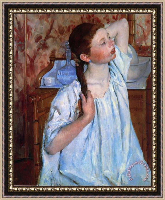Mary Cassatt Girl Arranging Her Hair Framed Print