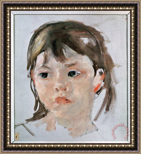 Mary Cassatt Head of a Young Girl (oil on Canvas) Framed Painting