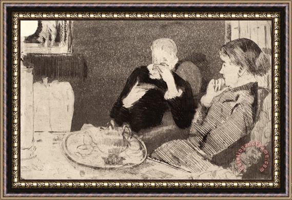 Mary Cassatt Lydia And Her Mother at Tea Framed Print