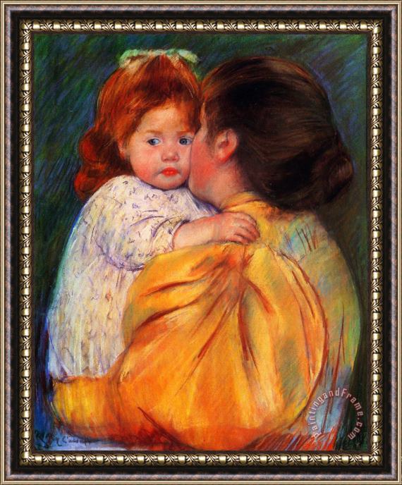 Mary Cassatt Maternal Kiss Framed Painting