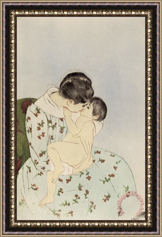 Mary Cassatt Mother's Kiss Framed Print