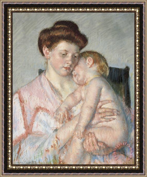 Mary Cassatt Sleepy Baby Framed Painting