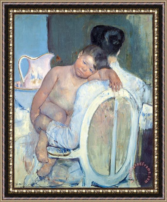 Mary Cassatt Woman Sitting with a Child in Her Arms Framed Painting