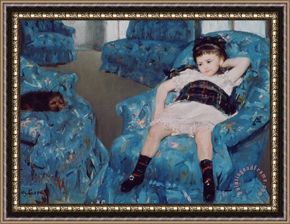 Mary Stevenson Cassatt Little Girl in a Blue Armchair Framed Print