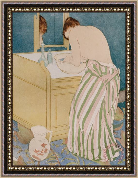 Mary Stevenson Cassatt Woman Bathing Framed Print