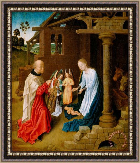 Master of San Ildefonso Adoration of the Christ Child Framed Painting