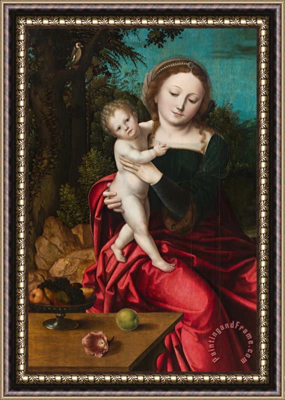 Master of the Parrot Madonna And Child Framed Painting