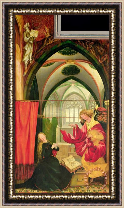 Matthias Grunewald The Annunciation From The Isenheim Altarpiece, Left Hand Wing Framed Print