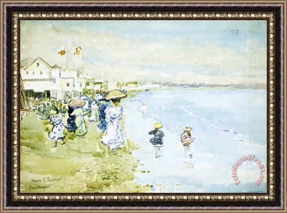Maurice Brazil Prendergast Revere Beach, Boston Framed Painting