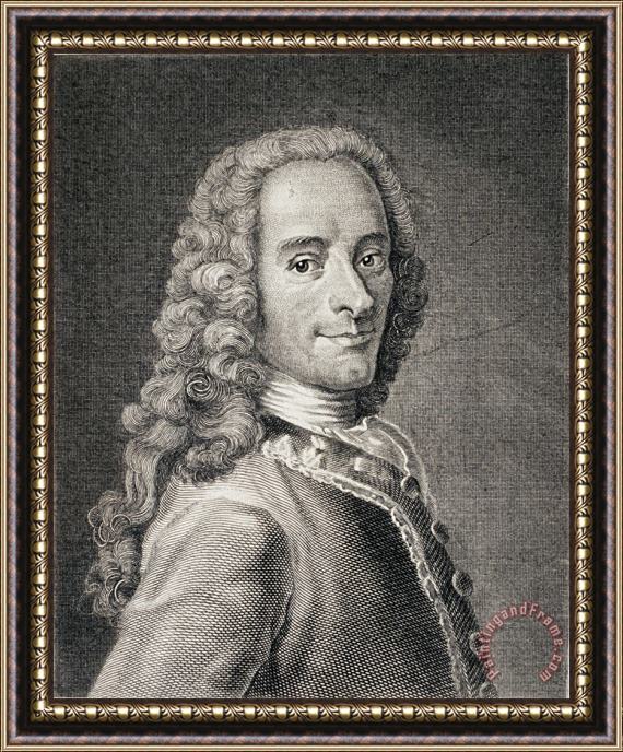 Maurice-Quentin de La Tour Francois Marie Arouet De Voltaire (1694 1778) Framed Painting