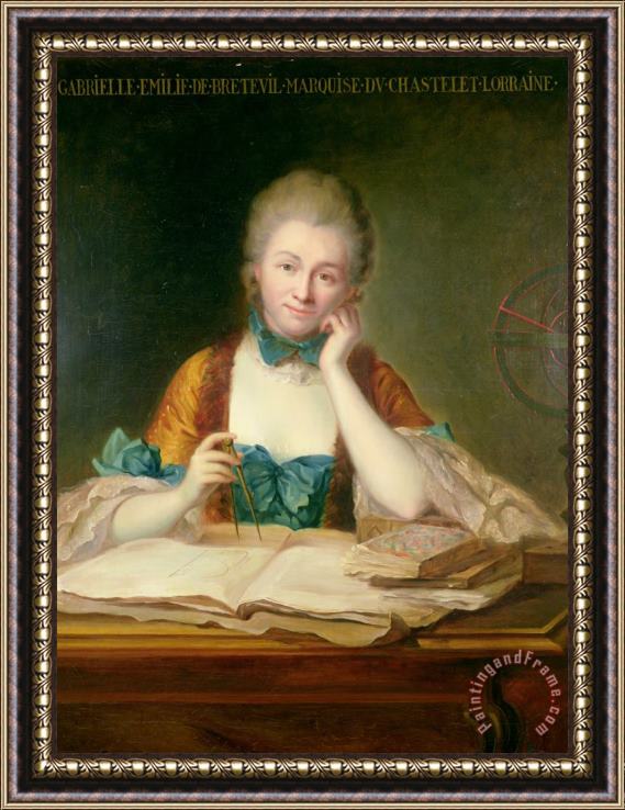 Maurice-Quentin de La Tour Madame De Chatelet Lomont (1706 41) Framed Painting