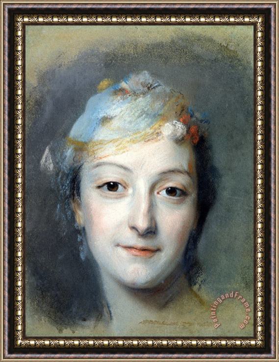 Maurice-Quentin de La Tour Portrait of Marie Fel (1713 78) Framed Painting