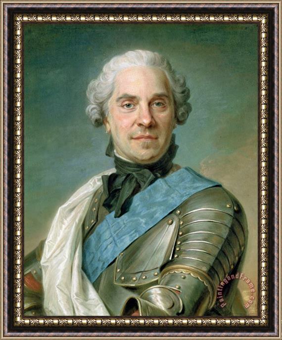 Maurice-Quentin de La Tour Portrait of Maurice (1696 1750) Comte De Saxe Framed Painting