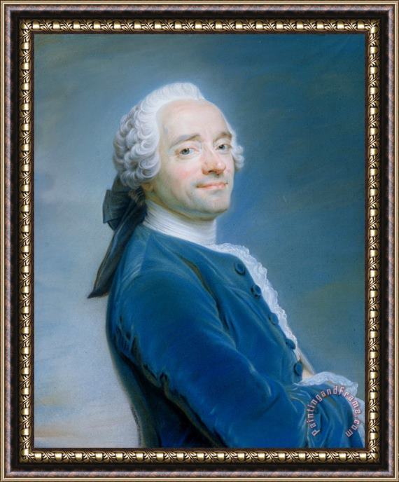 Maurice-Quentin de La Tour Self Portrait Framed Painting