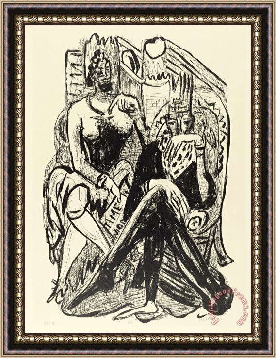 Max Beckmann King And Demagogue Framed Painting