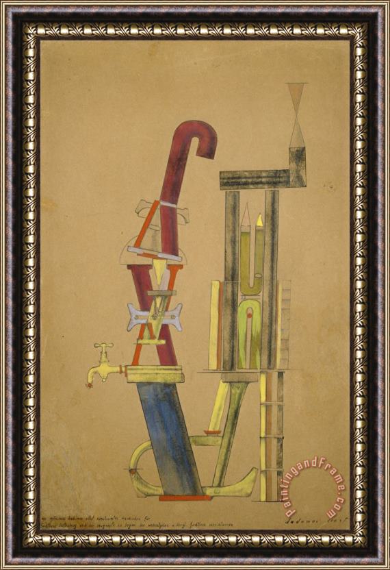 Max Ernst Little Machine Constructed by Minimax Dadamax in Person Framed Painting