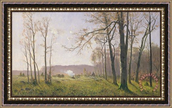 Max Kuchel A Clearing in an Autumnal Wood Framed Painting