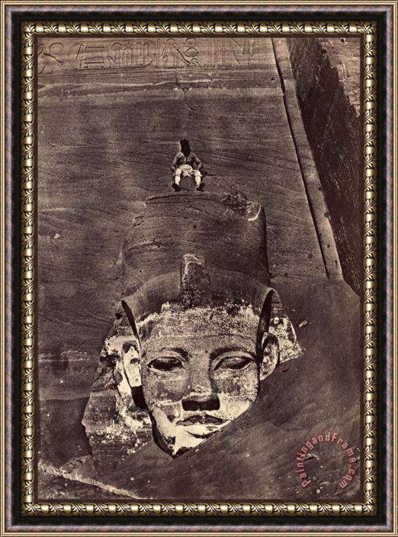 Maxime Du Camp Westernmost Colossus, The Great Temple, Abu Simbel Framed Painting