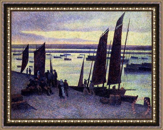 Maximilien Luce Quay at Camaret Finistere Framed Painting