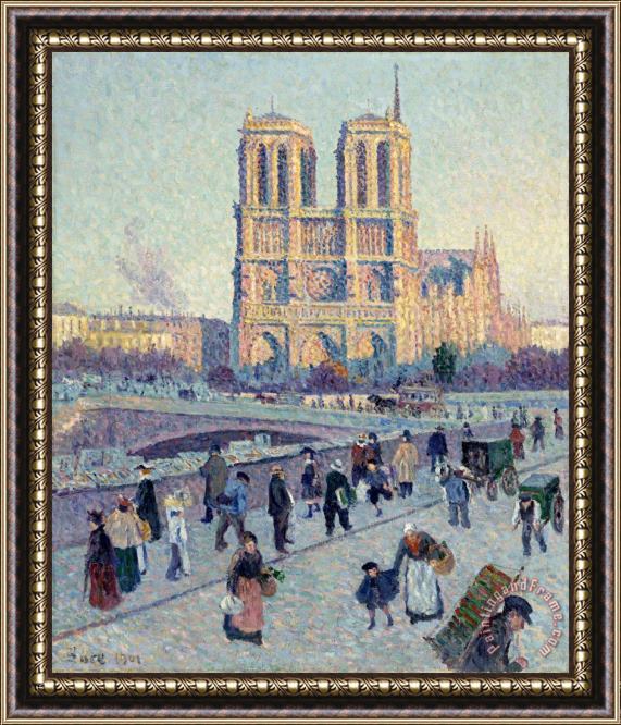 Maximilien Luce The Quai Saint Michel And Notre Dame Framed Painting