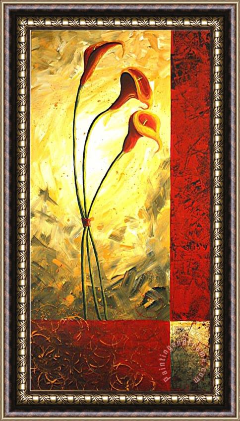 Megan Aroon Duncanson Lily Trio Framed Painting