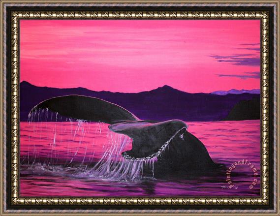Megan Aroon Duncanson Pink Whale Framed Print