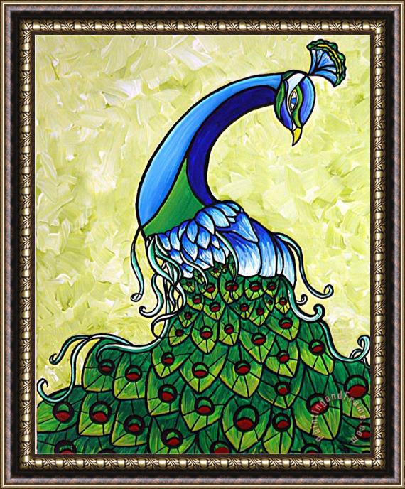 Megan Aroon Duncanson Preening Peacock Framed Painting