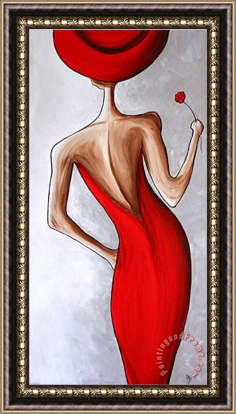 Megan Aroon Duncanson Red Dress Framed Print