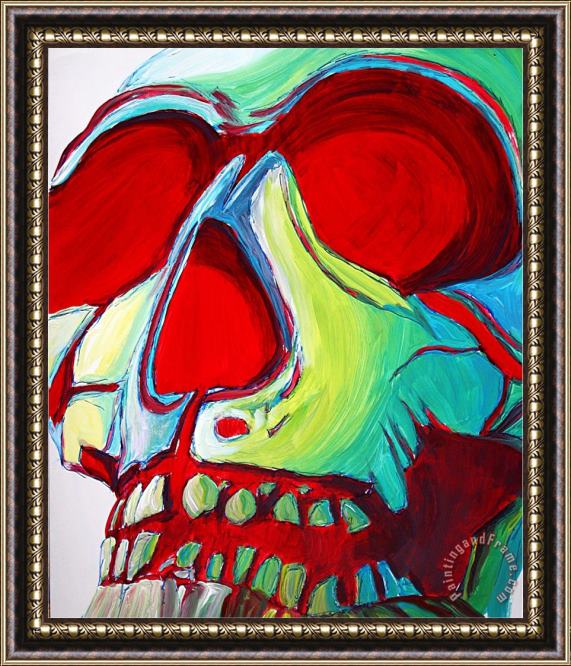 Megan Aroon Duncanson Skull Framed Painting