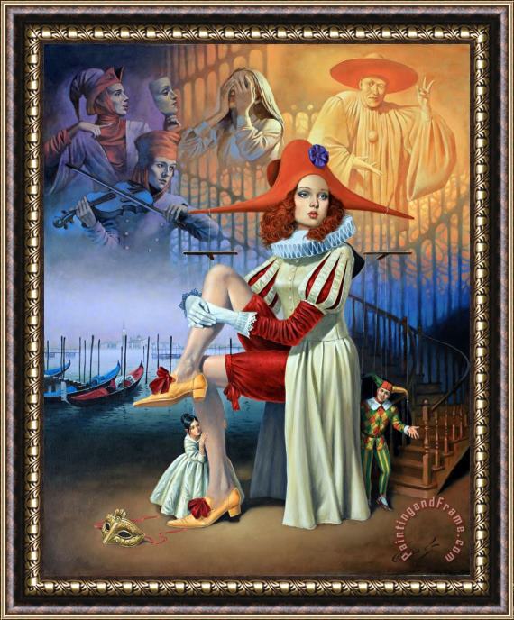 Michael Cheval Hide And Seek Framed Painting