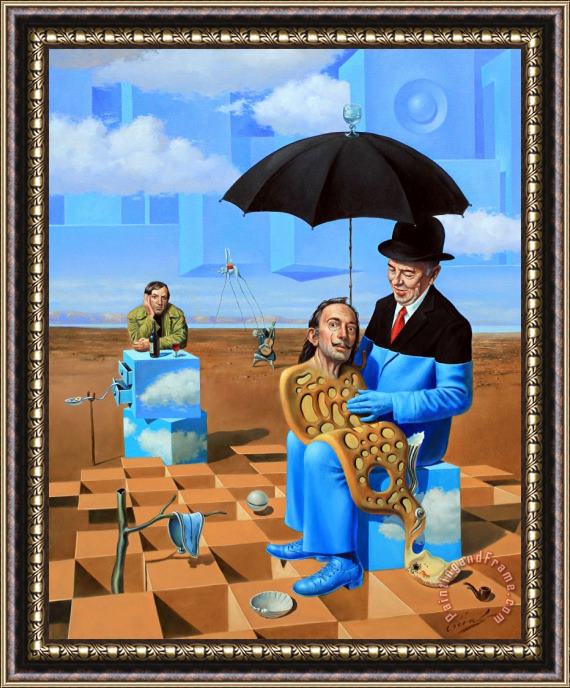 Michael Cheval Lullaby of Uncle Magritte Framed Print